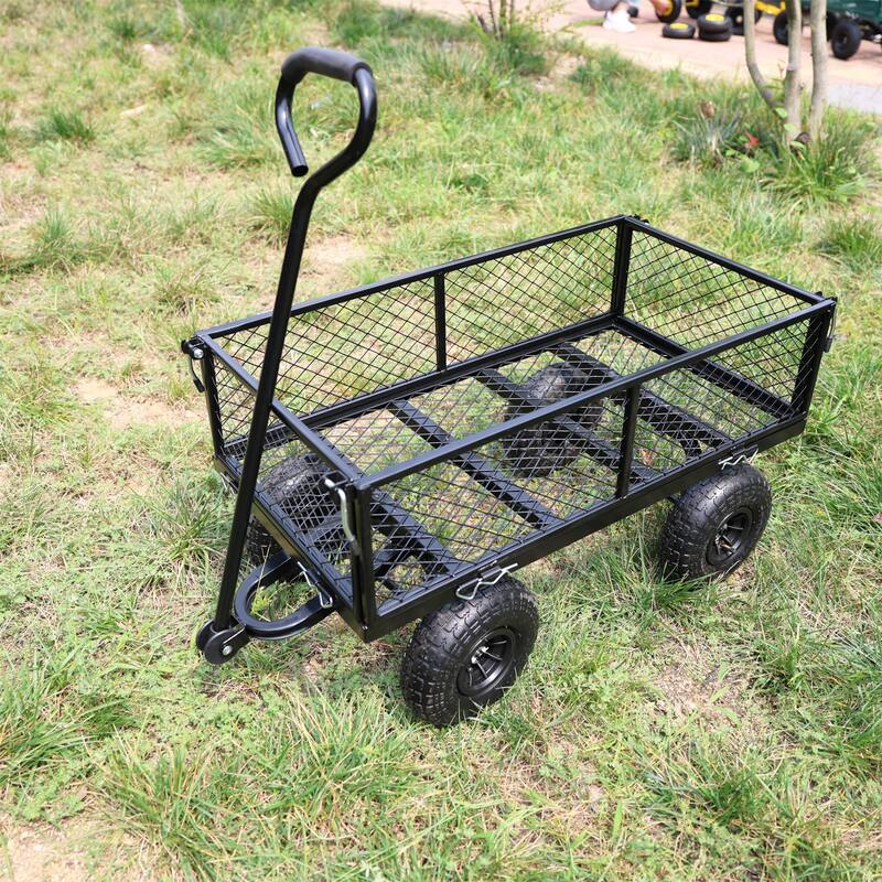 Heavy-Duty Garden Utility Wagon Cart - Firewood & Yard Debris Hauler
