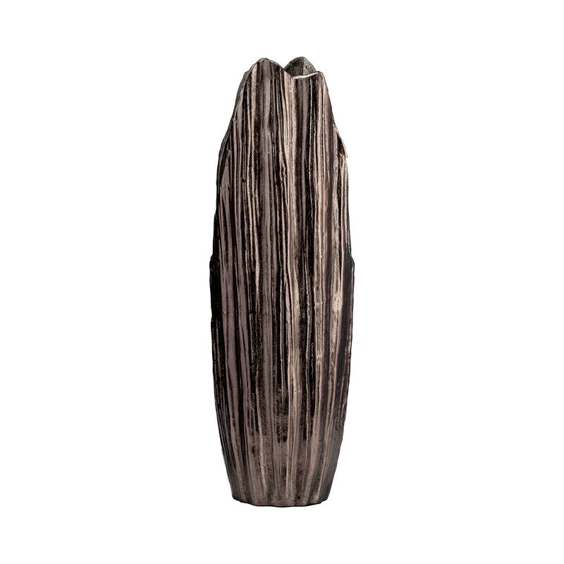 Sagebrook Home Modern Textured Metal Abstract Ridged Vase