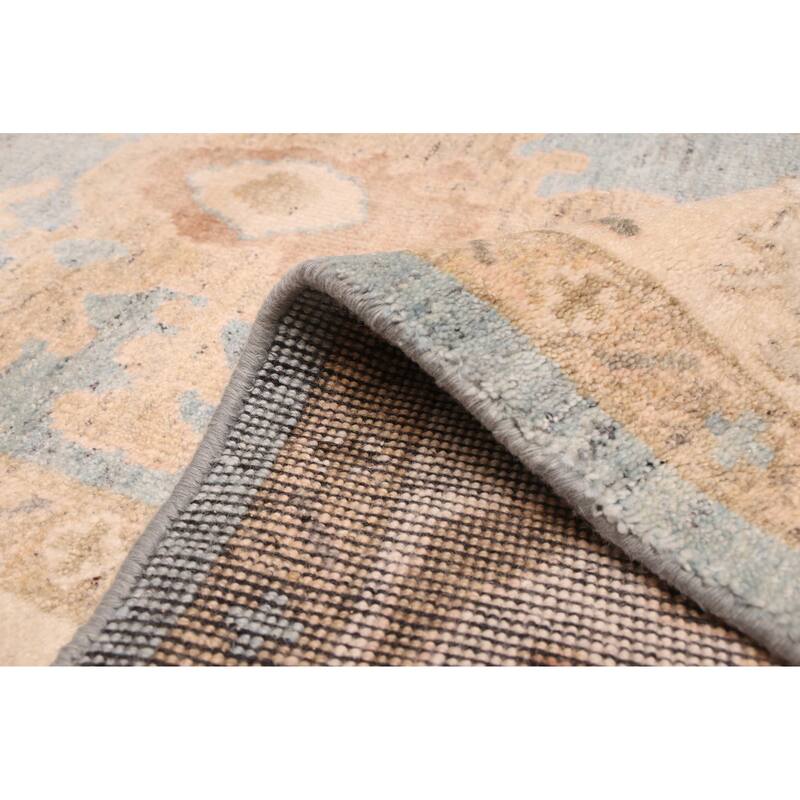 ECARPETGALLERY Hand-knotted Modern Oushak Light Denim Blue Wool Rug - 10'1 x 13'10