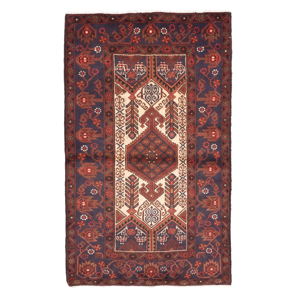 ECARPETGALLERY Hand-knotted Andelz Cream Wool Rug - 4'0 x 6'6