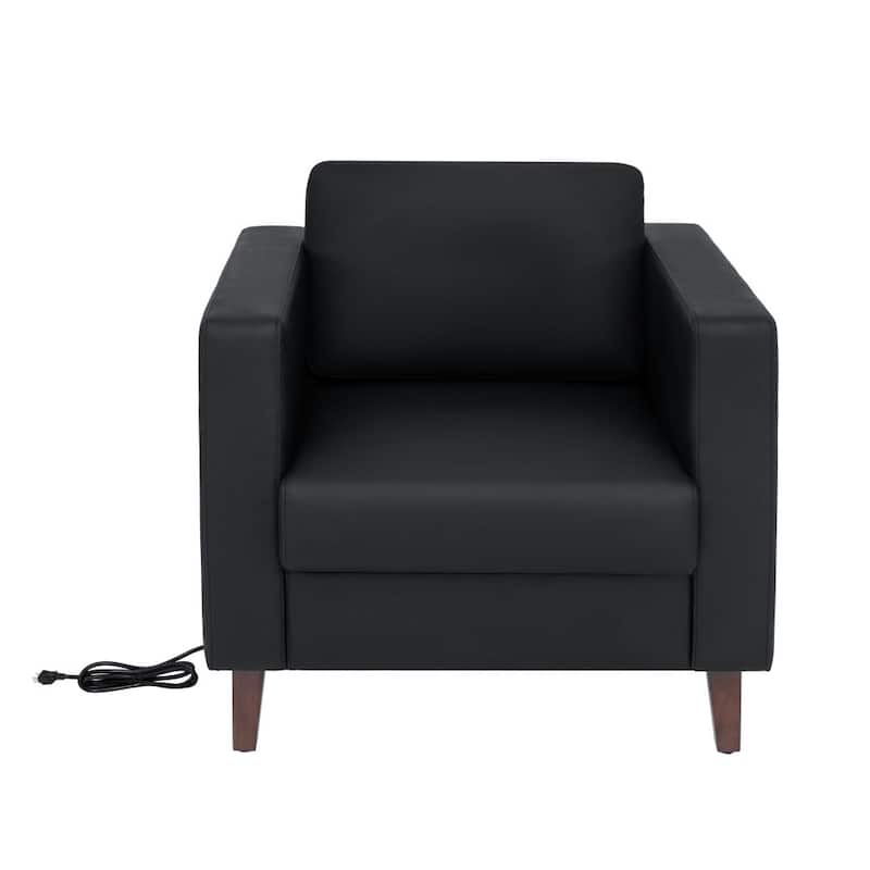 Commercial Lobby Chair with Outlets/USB/USB-C Charging Ports - 33"W x 31.25"D x 32.5"H