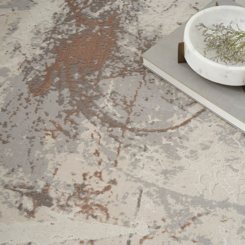 Nourison Desire Indoor only Grey Abstract Area Rug
