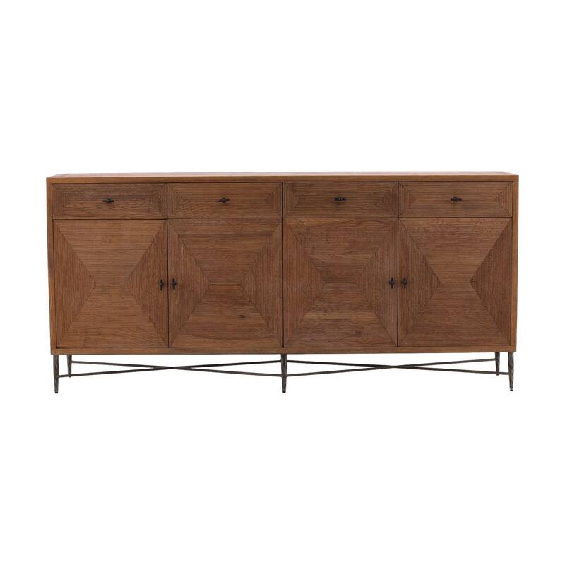 Furniture Classics Reese Natural Oak and Iron Sideboard Cabinet