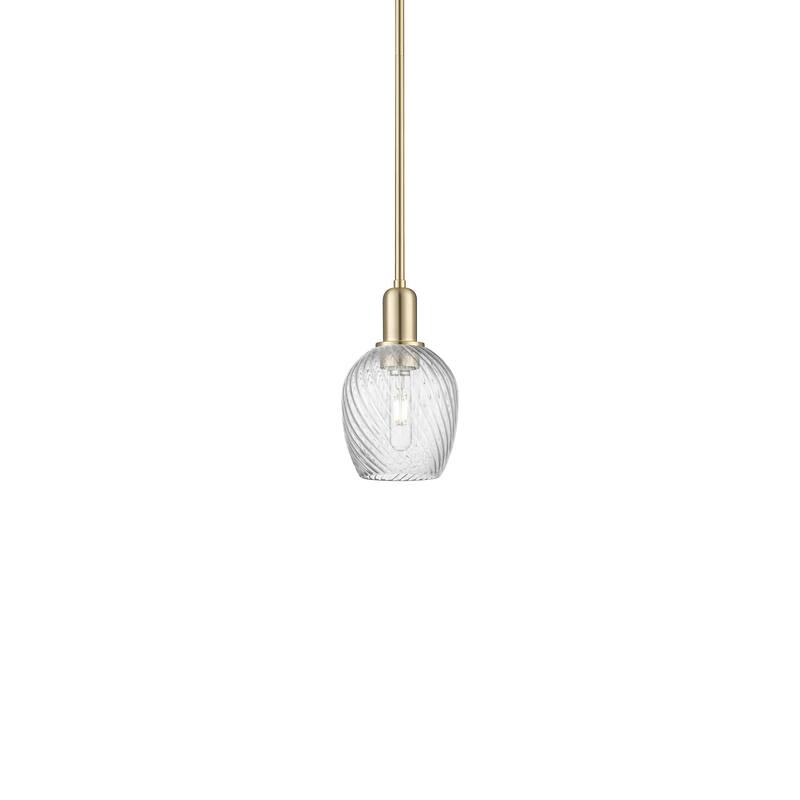 Innovations Lighting 716-1S-10-6 Salina Pendant Salina 6" Wide Mini - Champagne Bronze / Clear Spiral Fluted