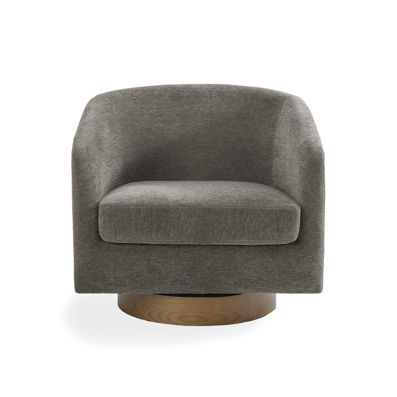 Modern Wide Round Swivel Accent Barrel Chair For Living Room