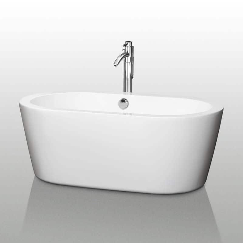 Wyndham Collection Mermaid 60" Free Standing Acrylic Soaking Tub with