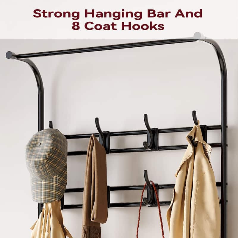 Coat Bench Hall Tree Shoe Rack for Entryway