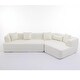 preview thumbnail 16 of 14, Creamy White Upholstered Sectional Sofa Modular 3 Seat Curved Sofa Couch - 3 Seater