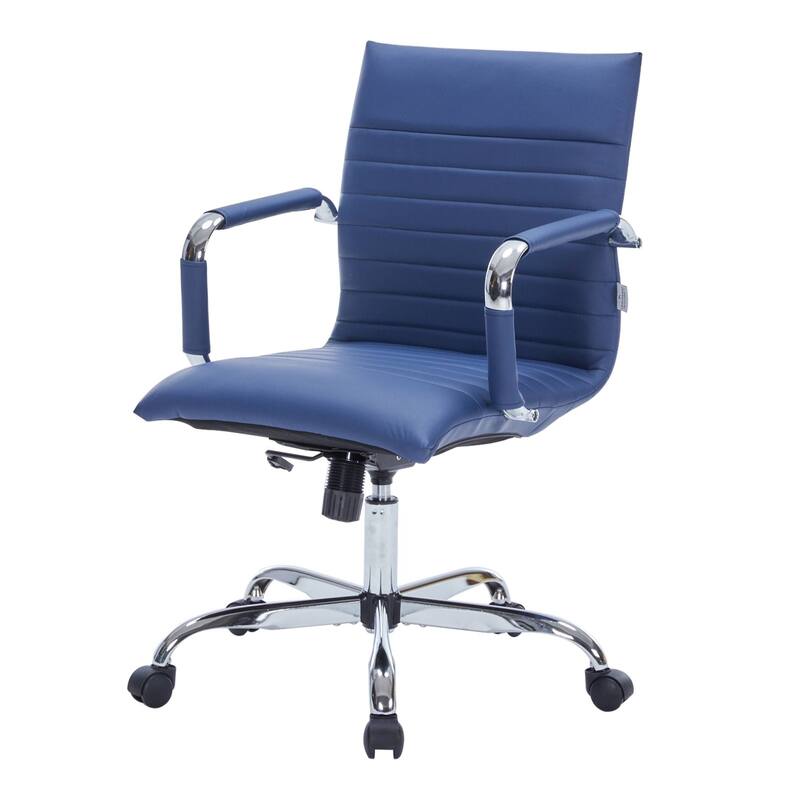 Harris Ergonomic Mid-Back Leather Office Chair with Metal Frame, Adjustable Height, Tilt Lock, and Swivel for Home Office