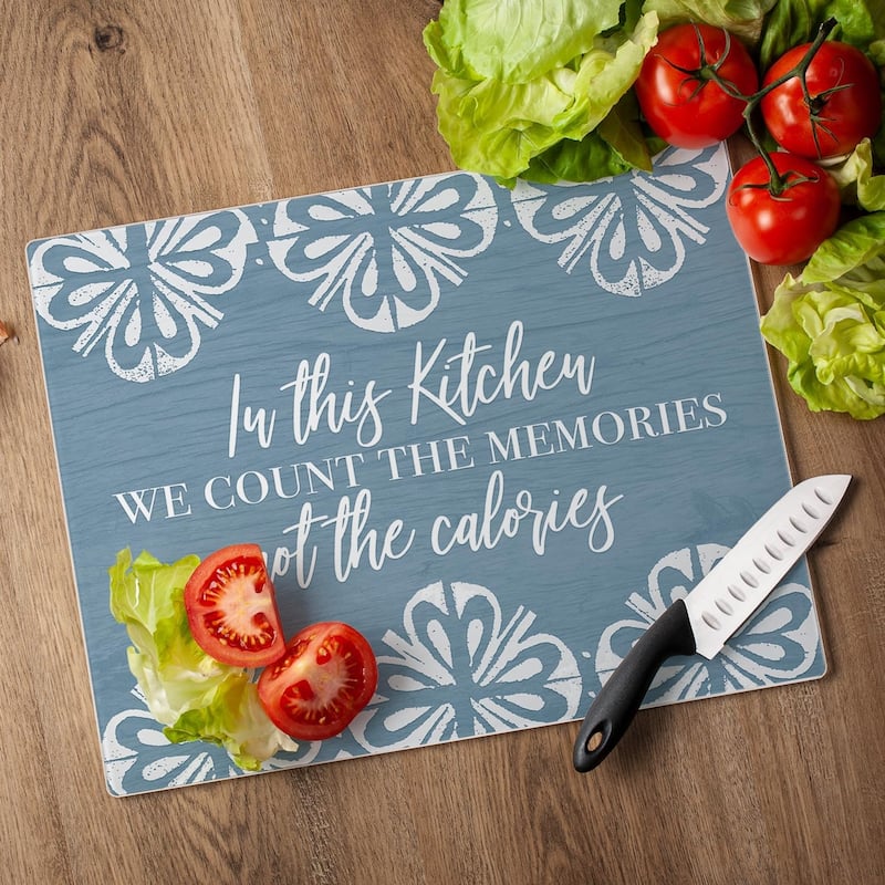 Counting Memories 3mm Heat Tolerant Tempered Glass Cutting Board 15” x 12” Manufactured in the USA Dishwasher Safe