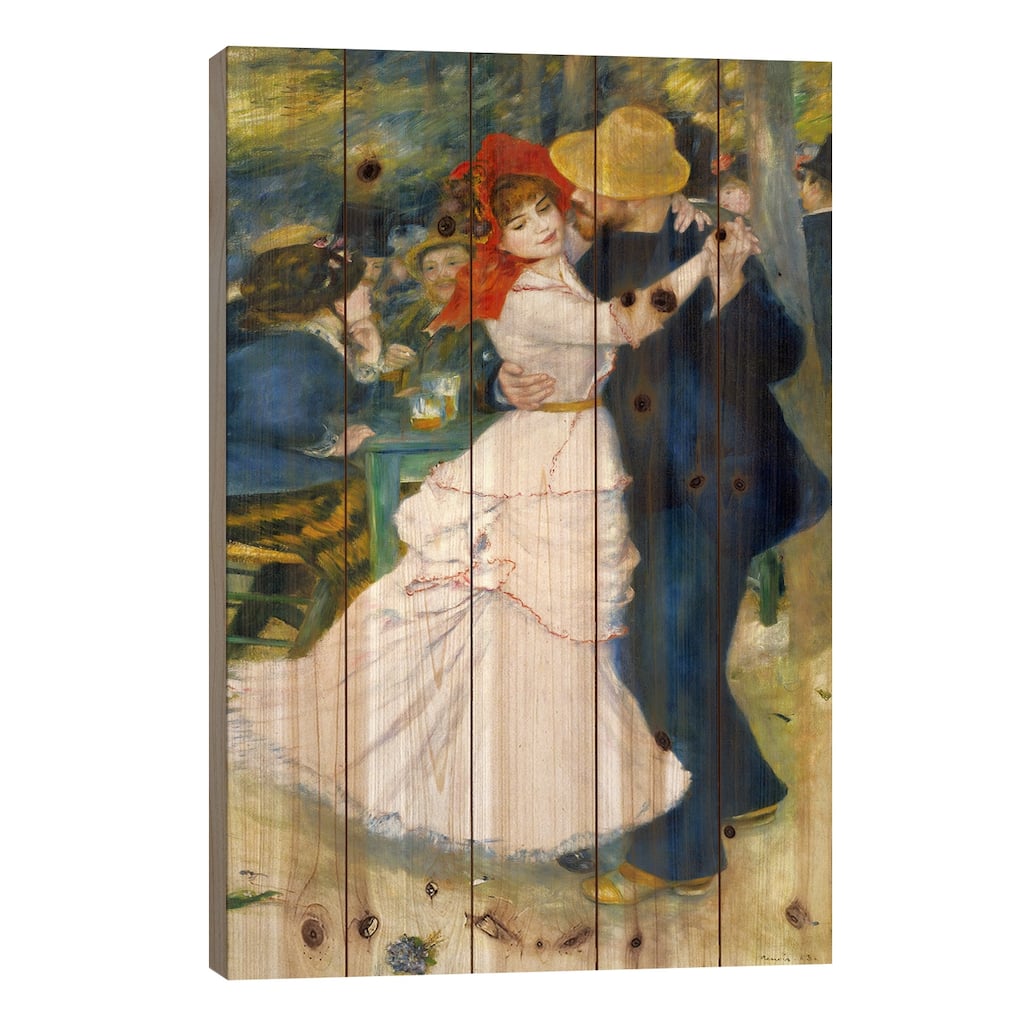 Dance at Bougival Print On Wood by Pierre-Auguste Renoir - Multi-Color