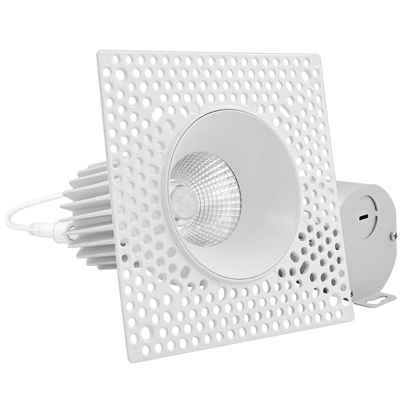 Luxrite 3 Inch Trimless LED Recessed Light, 15W, 1100LM, 5CCT 2700K-5000K, Damp & IC Rated, ETL - Color Selectable 2700K/3000K/3500K/4000K/5000K