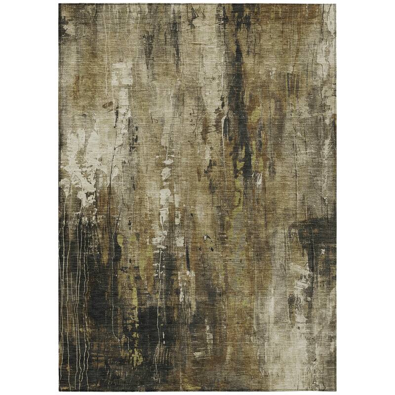 HomeRoots Abstract Transitional Rectangle Outdoor Rug