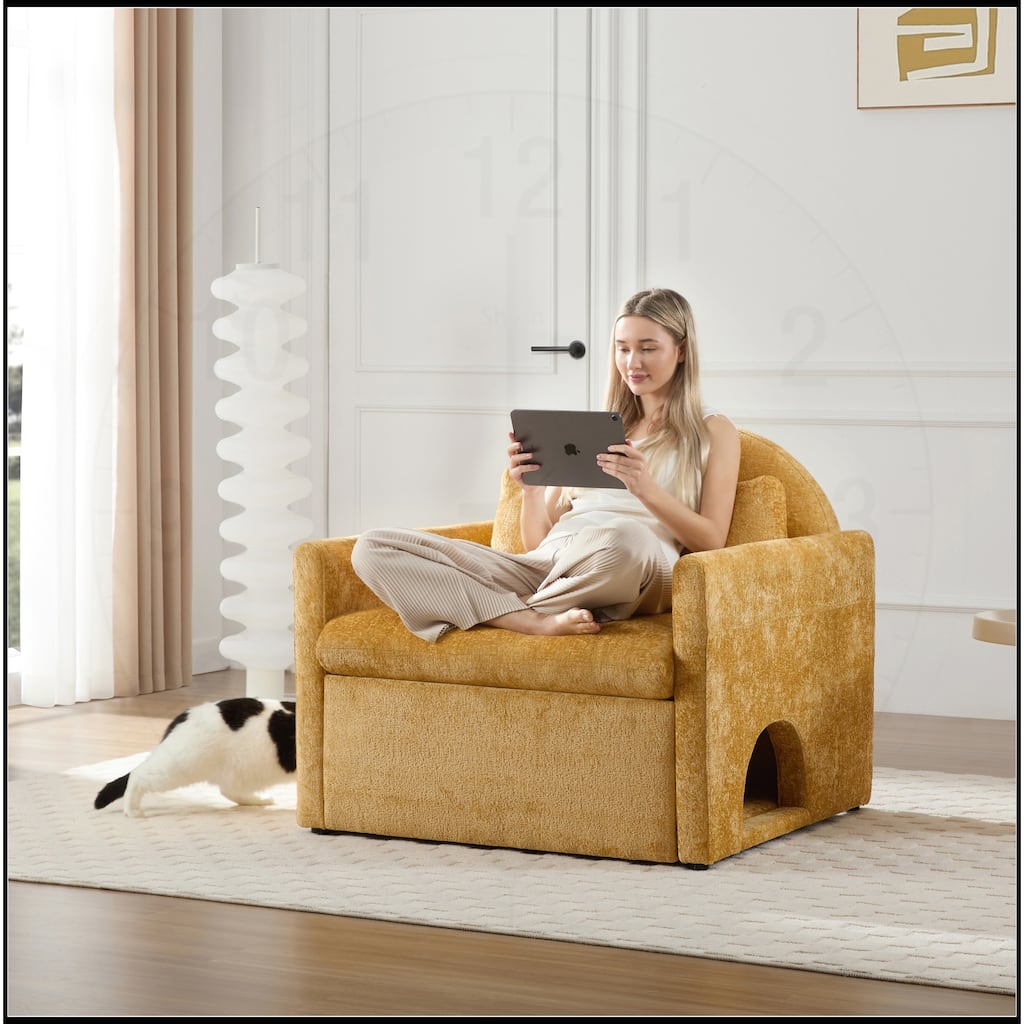 Chenille Oversized Armchair Accent Chair