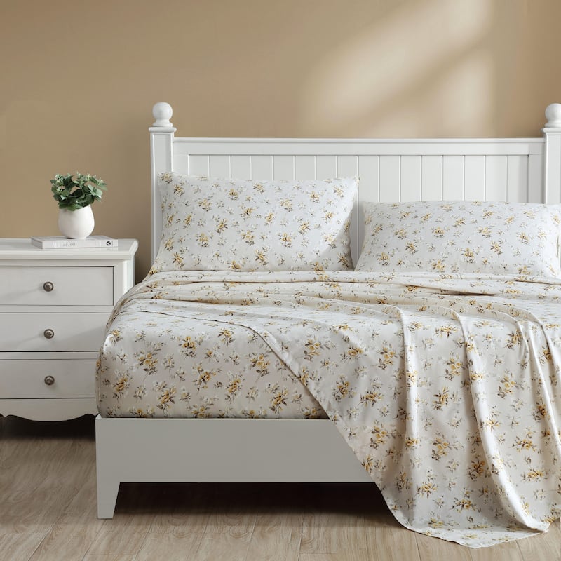 Laura Ashley Soft & Silky Sateen Printed Cotton Sheet Set