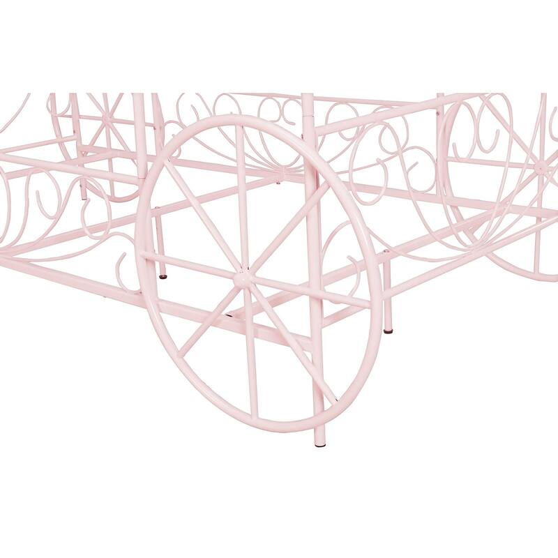 DHP Pink Metal Twin Carriage Bed