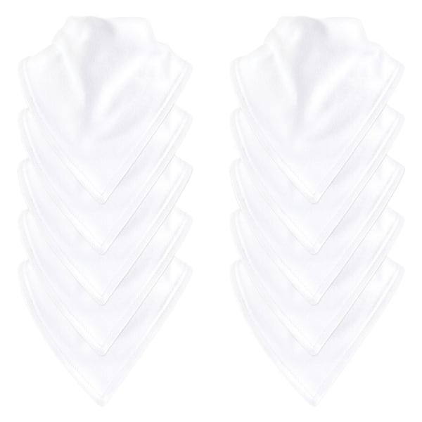 slide 1 of 1, Luvable Friends Baby Cotton Bandana Bibs 10pk, White, One Size - White - One Size One Size - White
