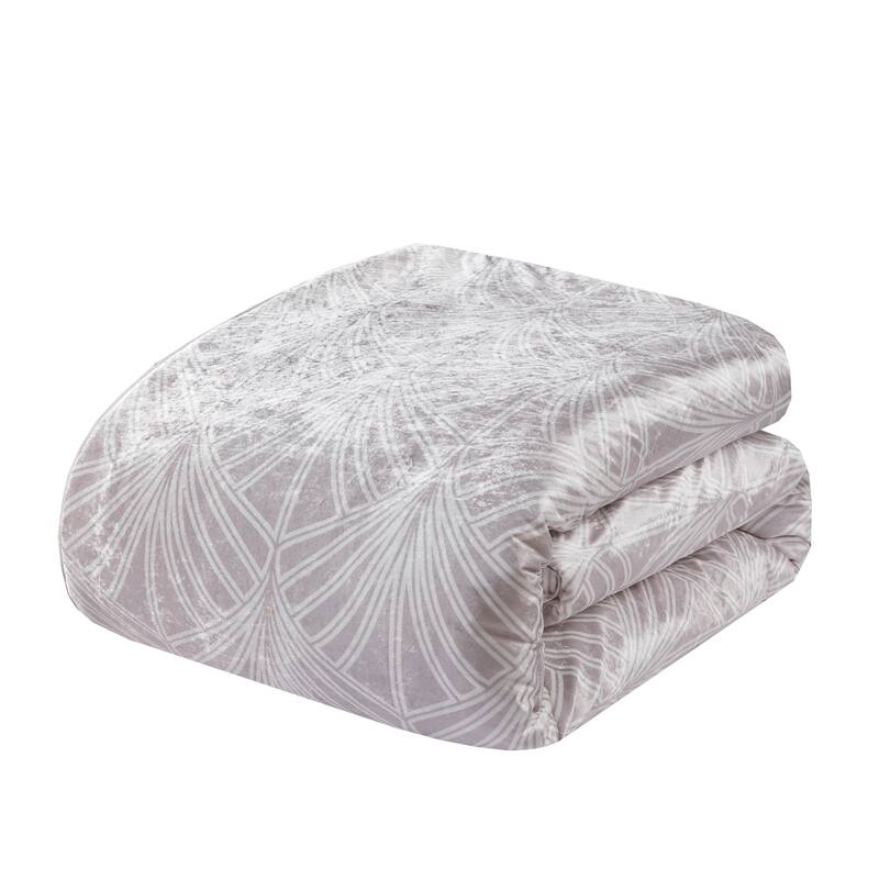 Beautyrest Kiona Silver/ Champagne 5 Piece Crushed Velvet Comforter Set ...