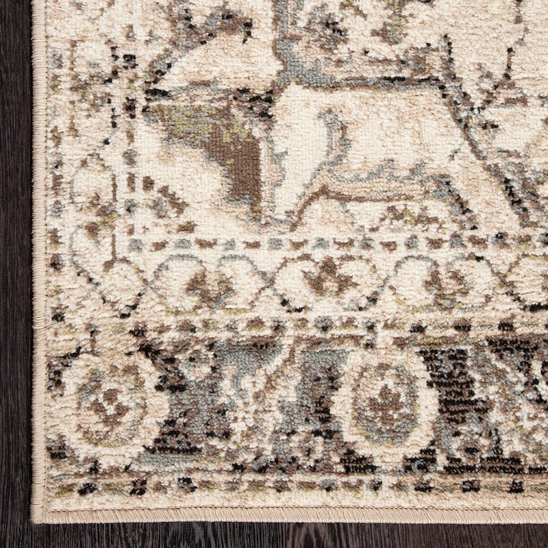 Superior Stretson Modern Farmhouse Medallion Slate Indoor Area Rug