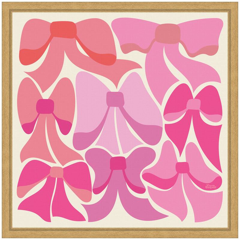 Kate and Laurel Sylvie Rain Bows 2 Framed Canvas by Carrie Cantwell