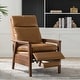 preview thumbnail 6 of 14, Gladys Mid-Century Modern Genuine Leather Solid Wood Recliner By HULALA HOME