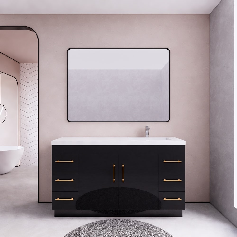 Eliza 60'' Freestanding Vanity Single Sink on the Right