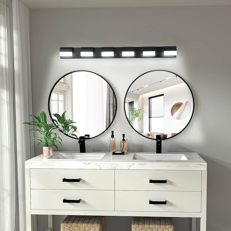 Modern Bathroom Vanity Lighting 6-Light LED Vanity Lights Over Mirror Bath Wall Lighting