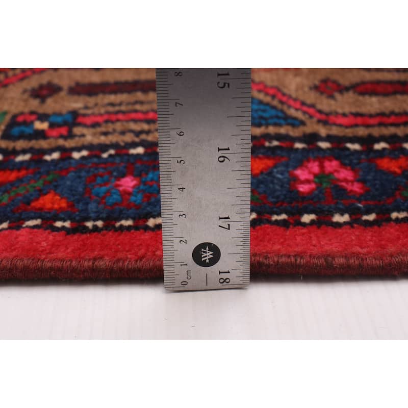 ECARPETGALLERY Hand-knotted Andelz Cream, Red Wool Rug - 3'5 x 10'4