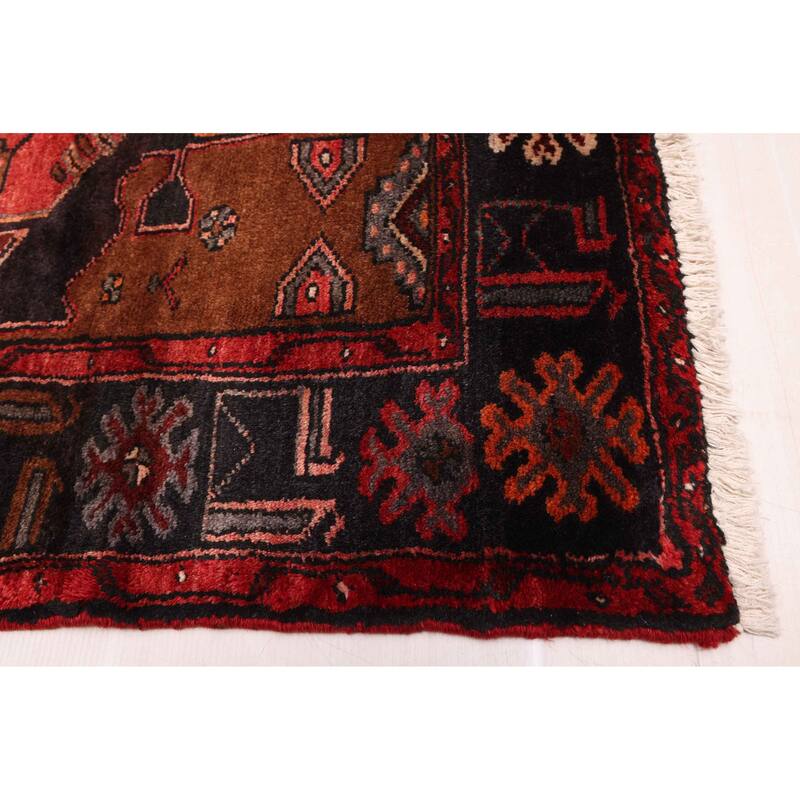 ECARPETGALLERY Hand-knotted Anadol Dark Navy, Red Wool Rug - 3'7 x 10'0