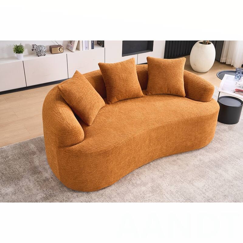 Chenille Fabric Loveseat Sofa