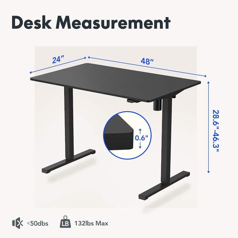 FlexiSpot Electric Standing Desk Whole-Piece Desk Board Computer Desk Height Adjustable Desk for Home Office