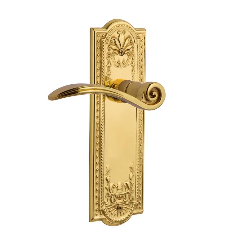 Nostalgic Warehouse Swan Passage Door Lever Set with Meadows Rose for - Polished Brass