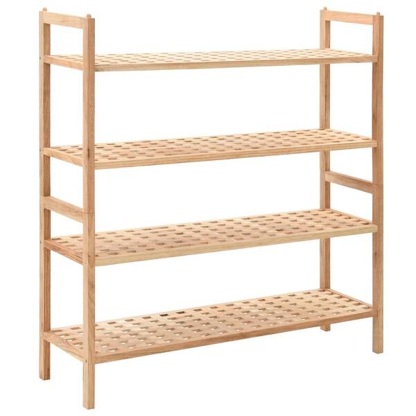 slide 2 of 5, vidaXL Shoe Rack Solid Walnut Wood 27.2"x10.2"x31.9"