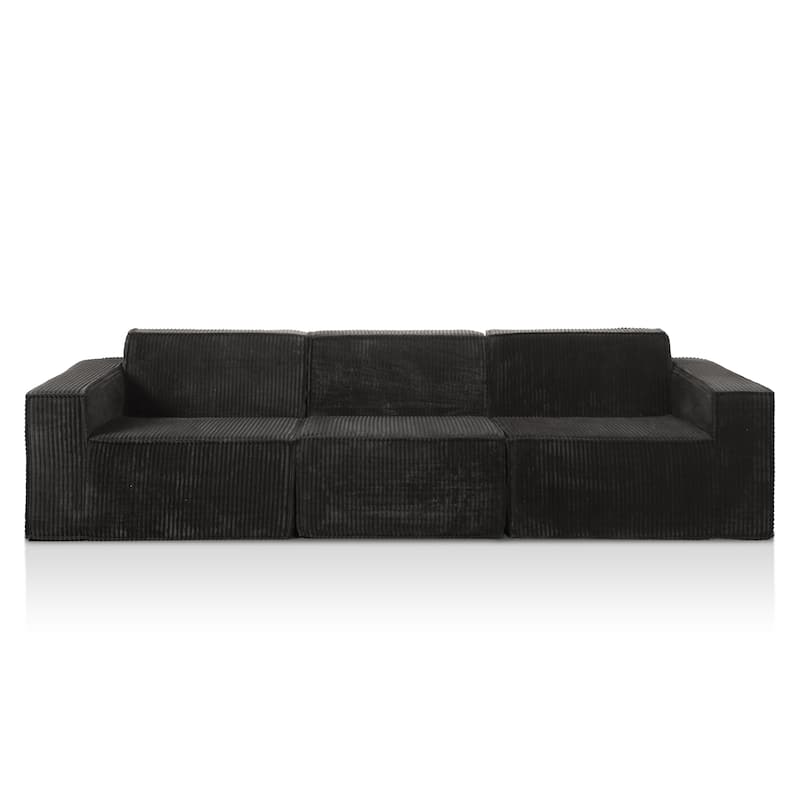 Furniture of America Navir Modern 3-Piece Chenille Foam Modular Sofa