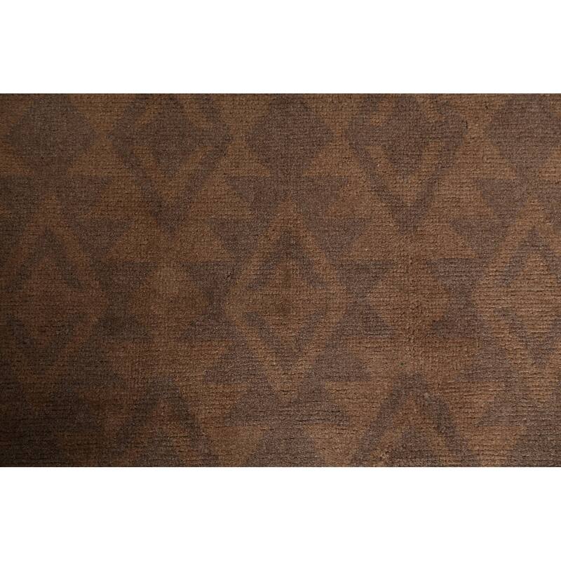 Brown Geometric Gabbeh Kashkoli Oriental Area Rug Handmade Wool Carpet - 5'8" x 7'8"