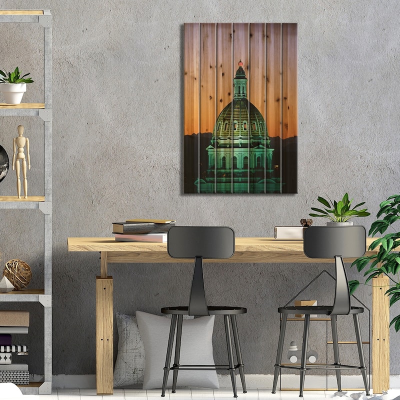 Colorado State Capitol Building Denver CO Print On Wood by Panoramic Images - Multi-Color