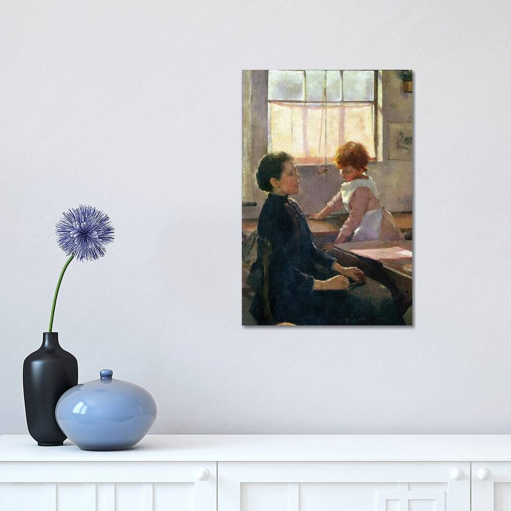 iCanvas "Detail Of Teacher And Student At Desk, School Is Out, 1889" by Elizabeth Adela Stanhope Forbes Canvas Print