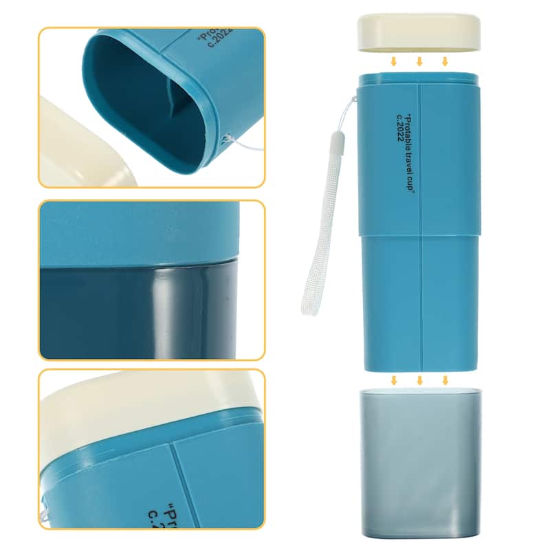 Large Capacity Toothbrush Case with Cup PP PE 7.87"x3.07"x2.28"