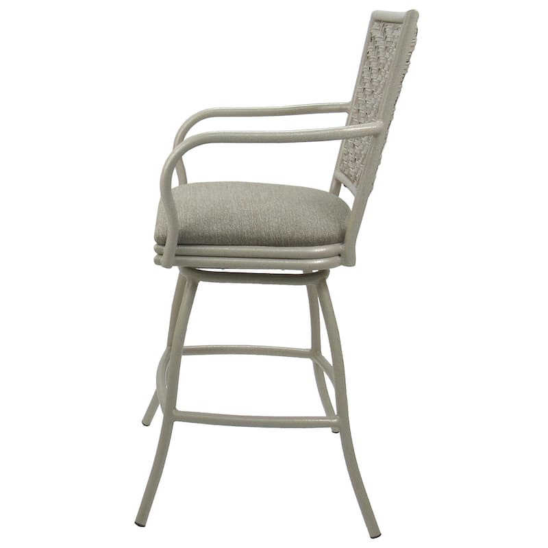 Outdoor Indoor Bar Stool Counter, Bar or Extra Tall - Erin Beige Frame