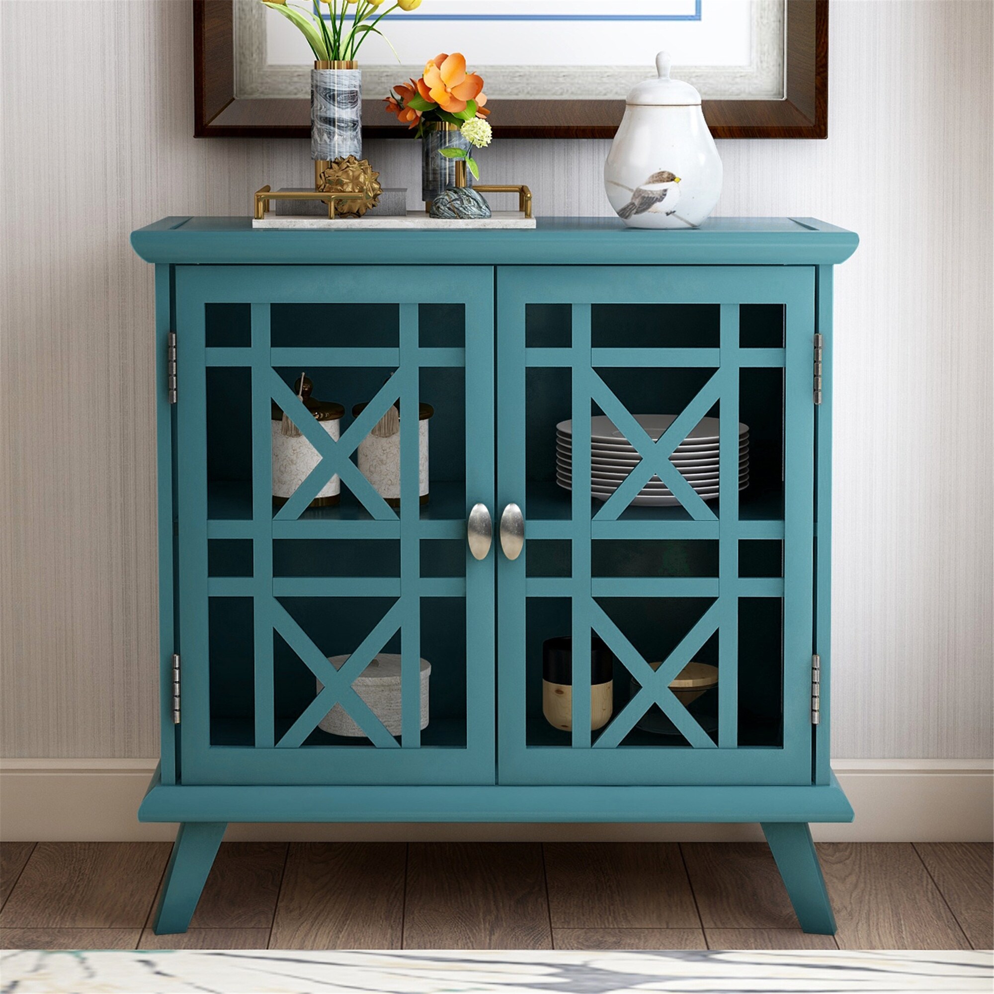Shop Wood Door Accent Cabinet With Shelf Storage Cabinet Antique