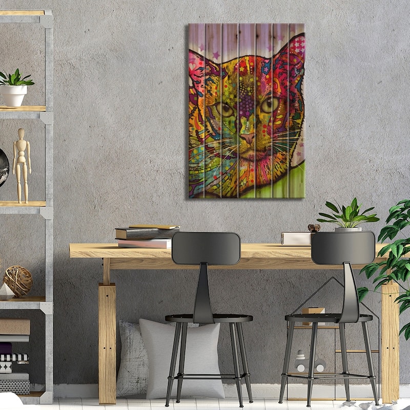 Burmese Print On Wood by Dean Russo - Multi-Color