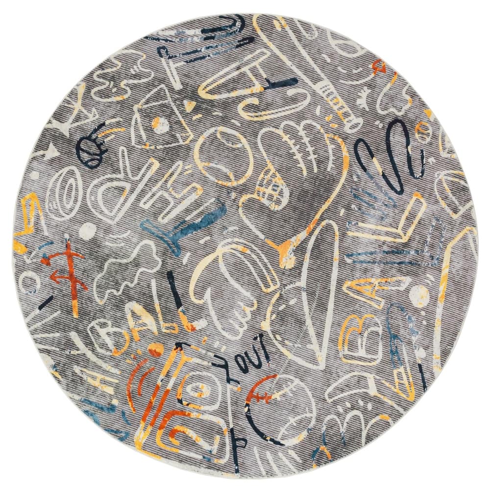 Katie Merz SPORTSGLYPHS Baseball Area Rug