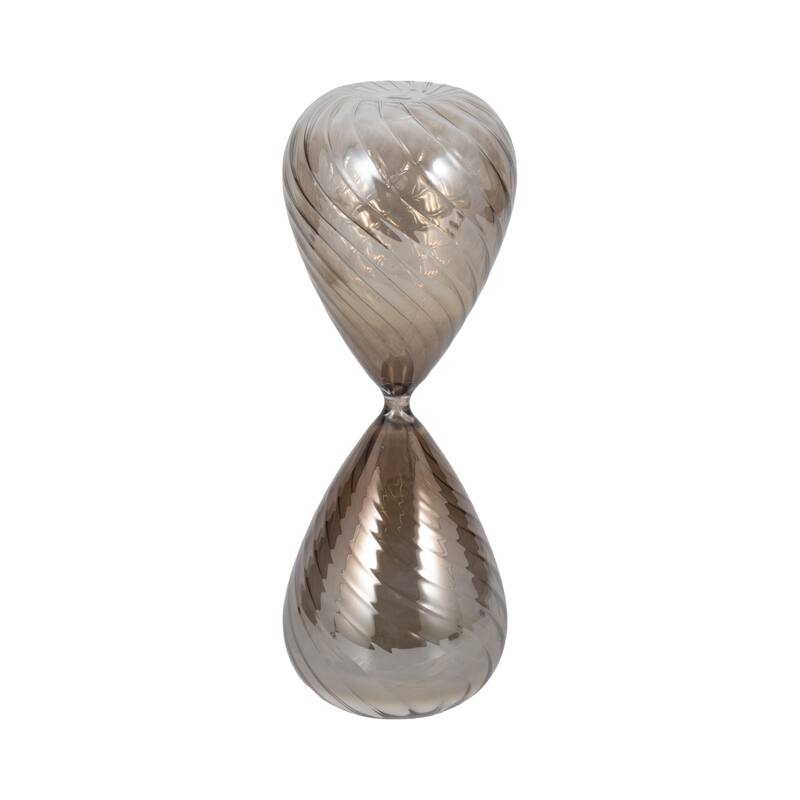 Modern Glass Hourglass Sculpture - Home Decor