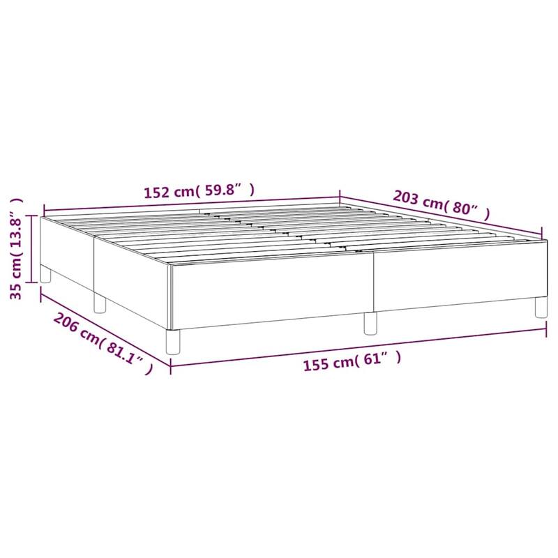 vidaXL Bed Frame, Fabric, No Mattress