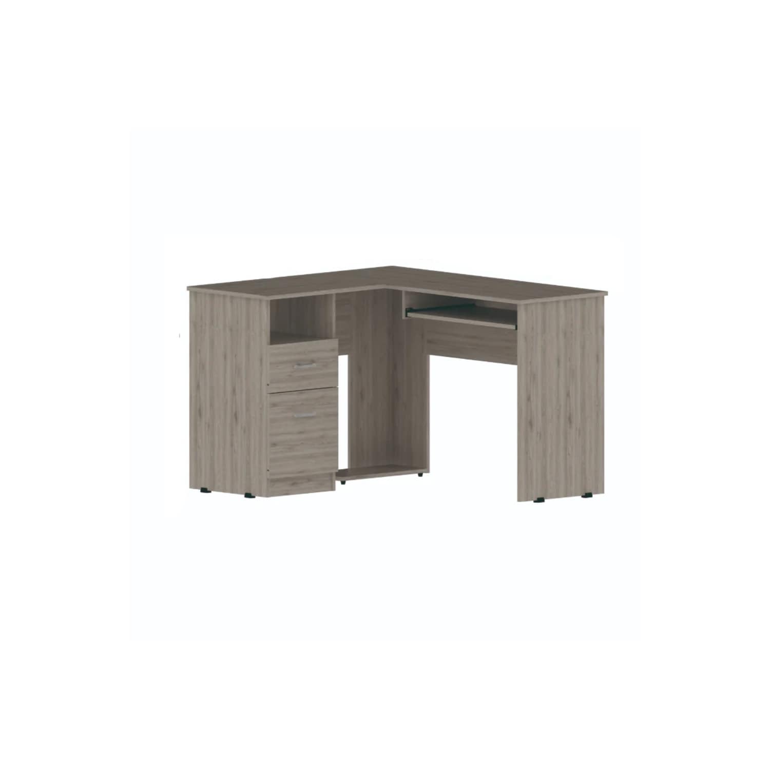 Nagpur L-Shaped Desk - Gray Corner Computer Workstation