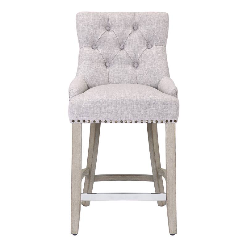 Carter 24" Upholstered Button Tufted Counter Bar Stool