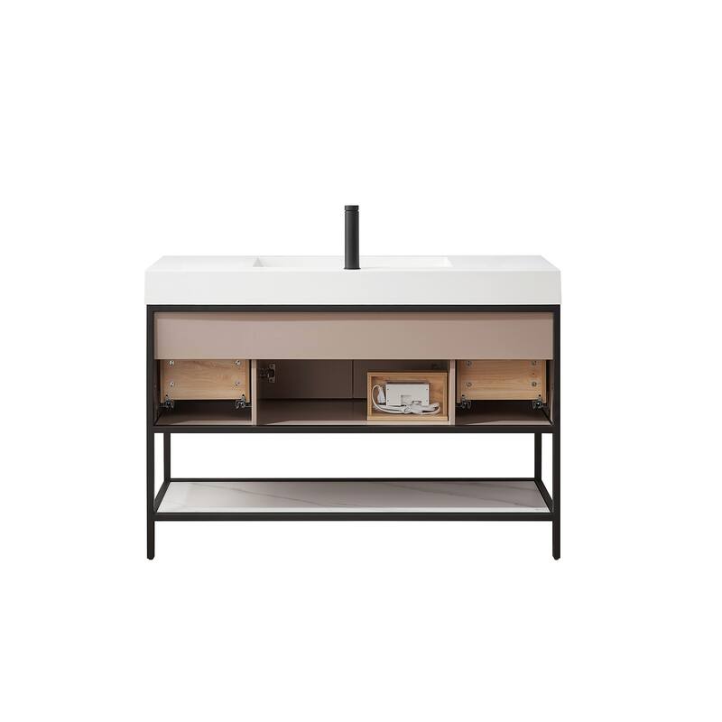 Marcilla 48 in. Single Sink Bath Vanity with Stone Sink Top
