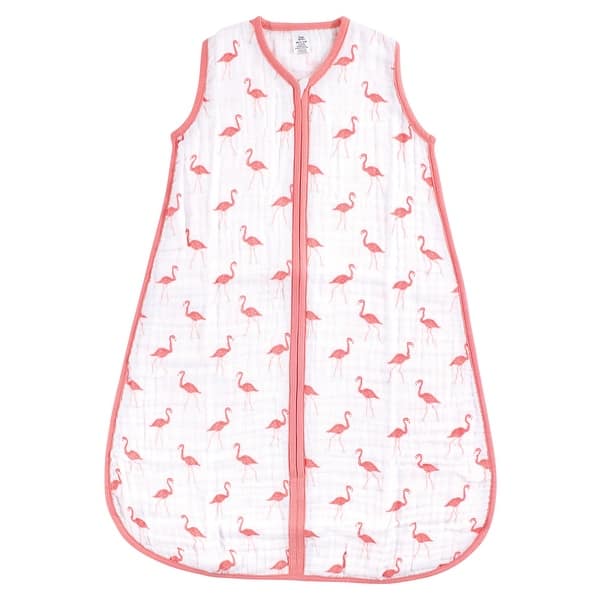 slide 1 of 1, Yoga Sprout Baby Girl Sleeveless Muslin Cotton Sleeping Bag, Sack, Blanket, Flamingo 18-24 Months - Flamingo