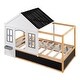 preview thumbnail 5 of 7, Stylish Twin House Bed with Unique Features: Black Roof, White Window, and More