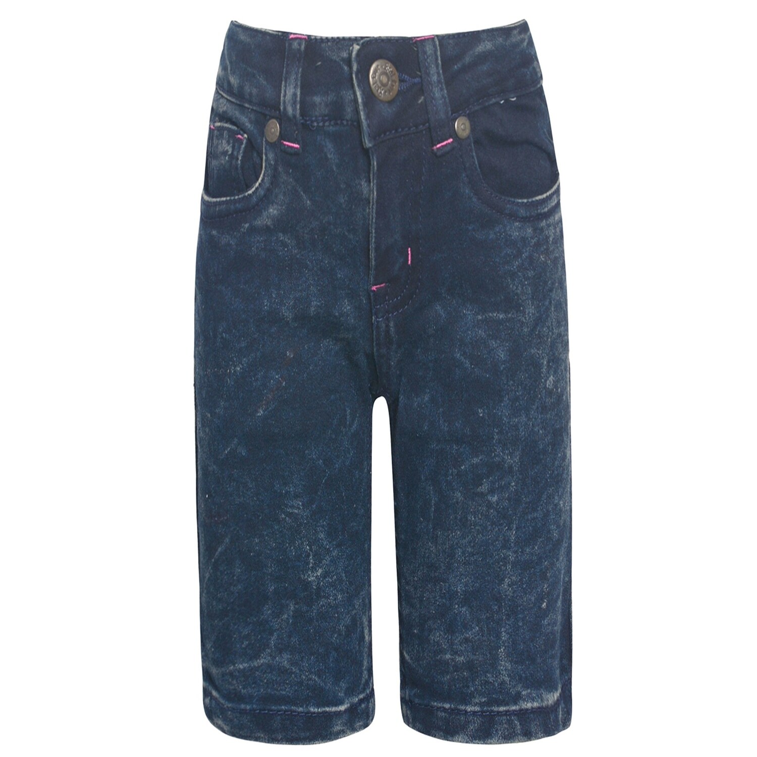 Shop Real Love Girls Dark Blue Denim Metal Rivets Trendy Casual